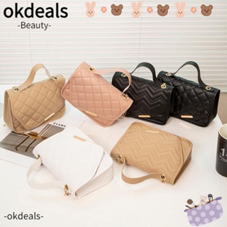 Okdeals กระเป๋าสะพายไหล่ หนัง PU หรูหรา สําหรับผู้หญิง