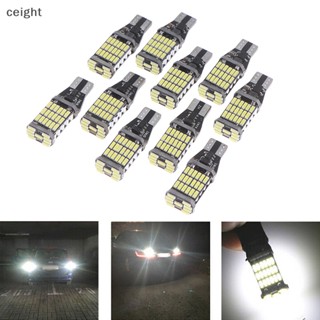 [ceight] หลอดไฟถอยหลังรถยนต์ LED 45 SMD 4014 T15 W16W 6000K สีขาว 10 ชิ้น