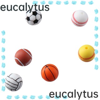 Eucalytus1 ลูกปัดซิลิโคน ทรงกลม 15 มม. แฮนด์เมด สําหรับบาสเก็ตบอล ฟุตบอล 60 ชิ้น