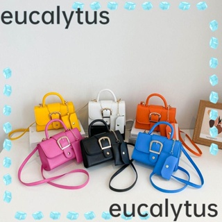 Eucalytus1 กระเป๋าสะพายไหล่ กระเป๋าถือ หนัง Pu ขนาดเล็ก สีพื้น สําหรับสตรี