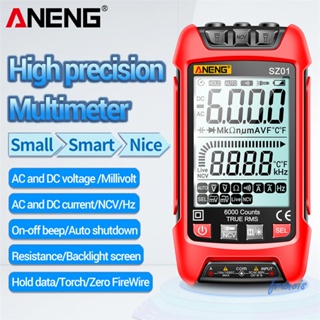 Aneng SZ01 มัลติมิเตอร์ดิจิทัล อัจฉริยะ นับ 6000 ครั้ง True RMS เครื่องวัดประจุไฟฟ้าอัตโนมัติ ความต้านทาน ทรานซิสเตอร์ ทดสอบ [Francis.th]