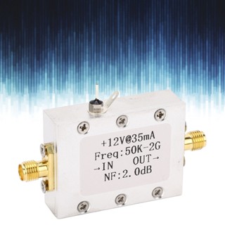 Ryo Tools แอมพลิฟายเออร์บรอดแบนด์ 50K‑2GHZ LNA Amplifier สัญญาณรบกวนต่ำ 31dB เกนสูง DC 9‑15V อุปกรณ์เสริม