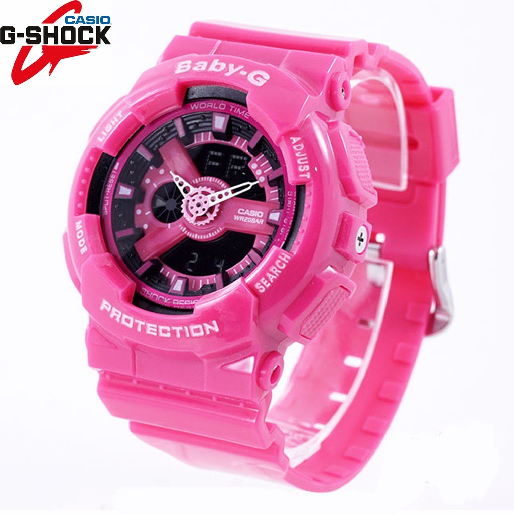 Baby-G Ba110 BA110 สีชมพูสําหรับผู้หญิงและผู้ชายแฟชั่นสายนาฬิกาเรซิ่น k175