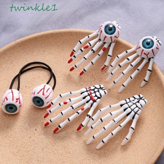 Twinkle1 กิ๊บติดผม ยางรัดผม ลายหัวกะโหลก ผีดิบ สไตล์พังก์ ฮาโลวีน สําหรับผู้หญิง