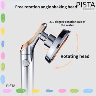 Pista หัวฝักบัวอาบน้ํา โครเมี่ยม ปรับได้ แผงใหญ่ หัวฝักบัวหมุนได้