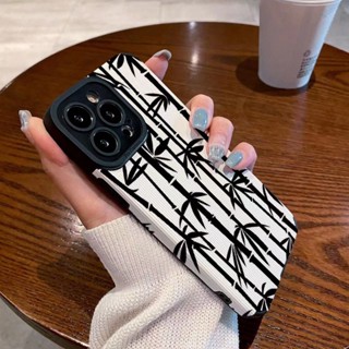 เคสโทรศัพท์มือถือ ซิลิโคน ลายไม้ไผ่ สีขาว สําหรับ Iphone 13 14Promax 12 11 6S Xr 7Plus