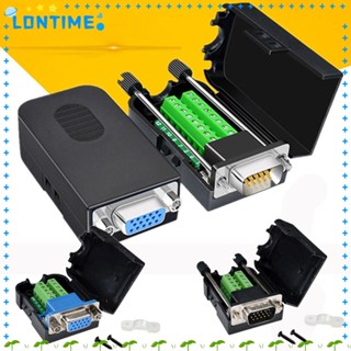 Lontime ขั้วต่อ VGA 3+6 สามแถว ปลั๊ก 15 Pin พร้อมน็อต ประเภทสกรู D-SUB DB15 VGA สําหรับคอมพิวเตอร์