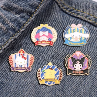 Sanrio เข็มกลัดโลหะ รูปการ์ตูนสุนัข Kulomi Cinnamon น่ารัก เครื่องประดับ สําหรับนักเรียน กระเป๋า