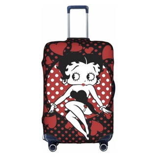 Betty Boop ผ้าคลุมกระเป๋าเดินทาง กันน้ํา กันรอยขีดข่วน ล้างทําความสะอาดได้ สําหรับกระเป๋าเดินทาง ขนาด 18-32 นิ้ว