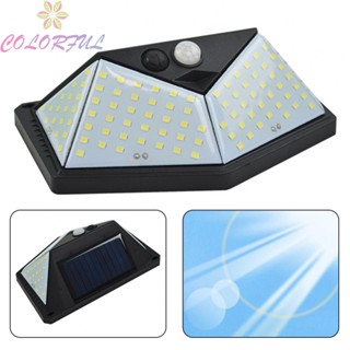 【COLORFUL】Solar Power 110 LED PIR Motion Sensor Outdoor Security Garden Wall Lamp Light HD