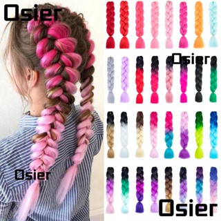 Osier1 ผมถักเปียจัมโบ้ สีชมพู สีม่วง สีเทา ทนความร้อน 24 นิ้ว สําหรับผู้หญิง DIY