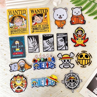 ♥ แผ่นแพทช์เหล็ก ลายการ์ตูนอนิเมะ One Piece สําหรับเก็บสะสม ♥ แผ่นแพทช์รีดติดเสื้อ รูปลูฟี่ Ace Sabo Brook Law Thousand Sunny DIY สําหรับตกแต่งเสื้อผ้า 1 ชิ้น