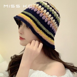 Misskoi [พร้อมส่ง] หมวกบักเก็ตทอมือ ขนาดเล็ก ระบายอากาศ แฟชั่นฤดูร้อน ฤดูใบไม้ร่วง ฤดูหนาว สําหรับผู้หญิง