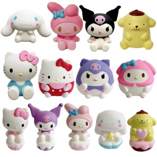 SANRIO ของเล่นบีบสกุชชี่ ลาย Hello Kitty Jumbo Squishy Kawaii Kuromi Melody Cinnamoroll ช่วยบรรเทาความเครียด สําหรับเด็ก และผู้ใหญ่