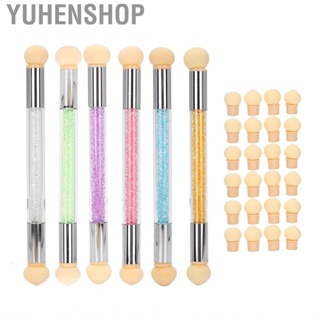 Yuhenshop 6Pc Sponge Nail Brushes Ombre Art Tool Pens Gradient Br