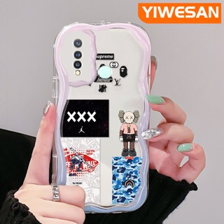 เคสโทรศัพท์มือถือ แบบใส ลายกราฟฟิติหุ่นยนต์ แนวสตรีท สีครีม สําหรับ VIVO Y19 Y5s