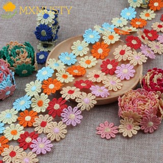 Mxmusty ริบบิ้นผ้าลูกไม้ ปักลายดอกเดซี่ หรูหรา สําหรับเย็บผ้า DIY