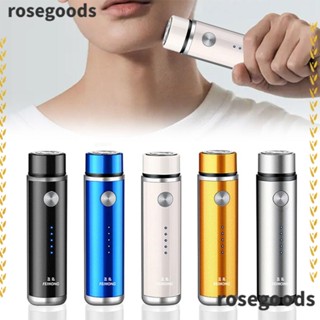 Rosegoods1 เครื่องโกนหนวดไฟฟ้า ขนาดเล็ก กันน้ํา ผู้ชาย ผู้หญิง ขนาดพกพา