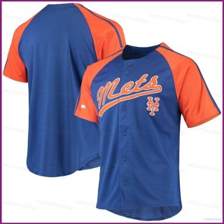 เสื้อคาร์ดิแกนเบสบอล แขนสั้น ลาย NP2 2023 MLB New York Mets Button-Down Jersey พลัสไซซ์ PN2