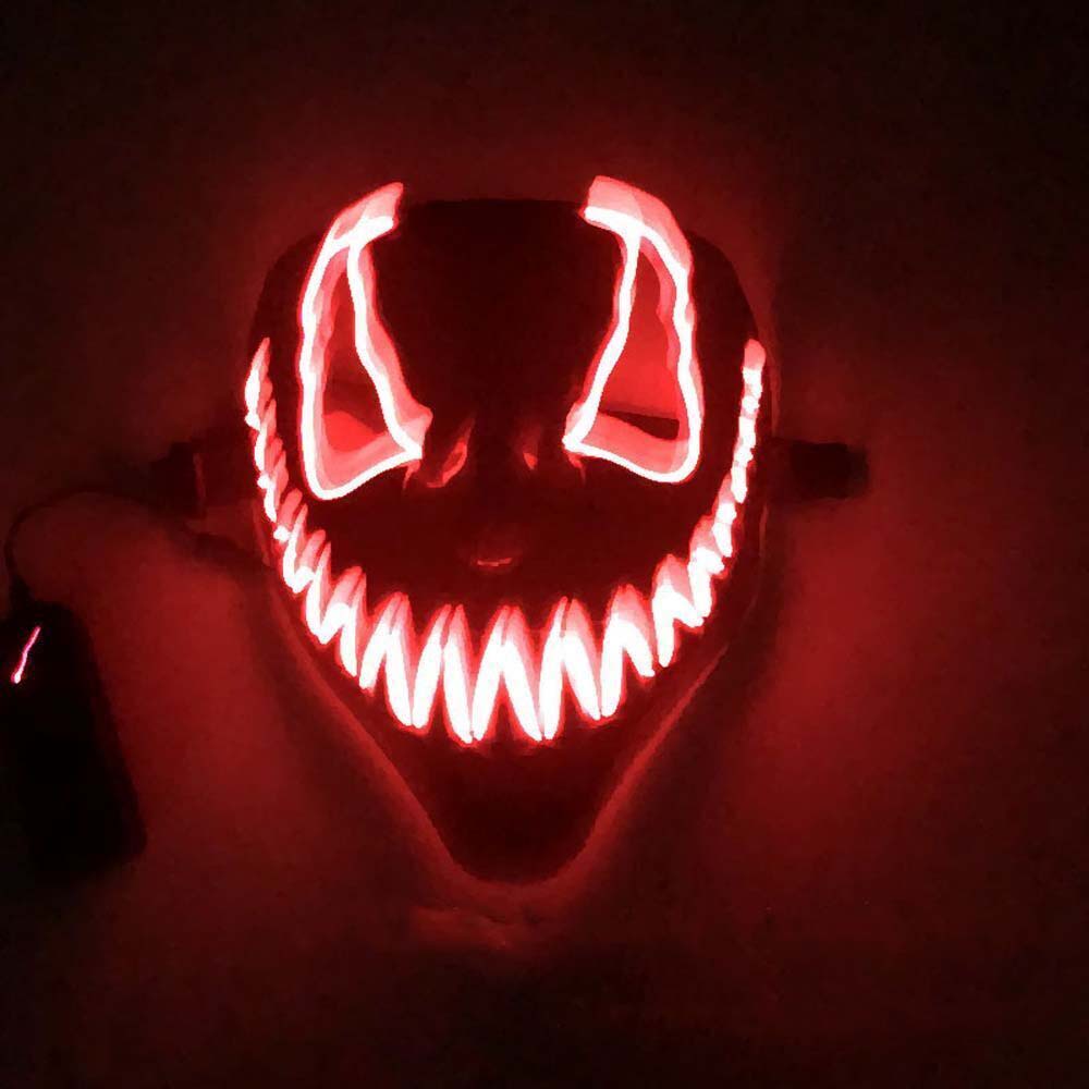 LED Mask Wire Light Up Costume Purge  Party Cosplay Venom Mask