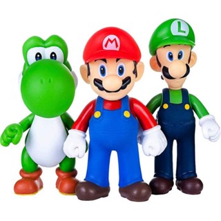 โมเดลฟิกเกอร์ Super Mary Series Mario Bros Luigi Yoshi Donkey Kong Wario ของเล่นสําหรับเด็ก