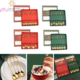 【COLORFUL】Christmas Tableware Stainless Steel Christmas Dinnerware Christmas Style