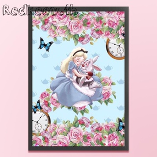 Redkeev™ ชุดปักครอสติช ผ้าฝ้าย 11CT พิมพ์ลายดิสนีย์ Alice in Wonderland DIY