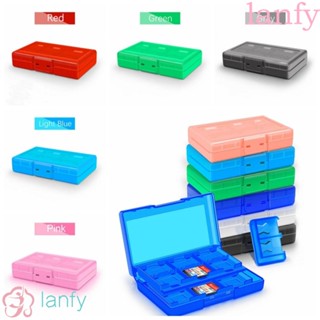 Lanfy กล่องเก็บการ์ดเกม 24 in 1 แบบแข็ง 24+2 กันน้ํา ทําความสะอาดง่าย 7 สี สําหรับ SwitchOLED Switch Switch Lite