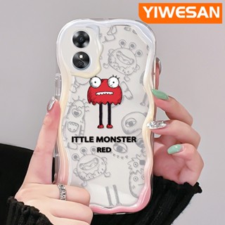 เคสโทรศัพท์มือถือแบบนิ่ม ใส กันกระแทก ลายการ์ตูนลิตเติ้ลมอนสเตอร์ สีสันสดใส สําหรับ OPPO A17 A17K