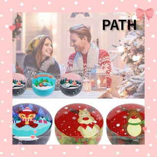 Path กล่องโลหะ ทรงกลม ขนาดเล็ก สําหรับห่อของขวัญ ช็อคโกแลต คุกกี้ ลูกอม DIY