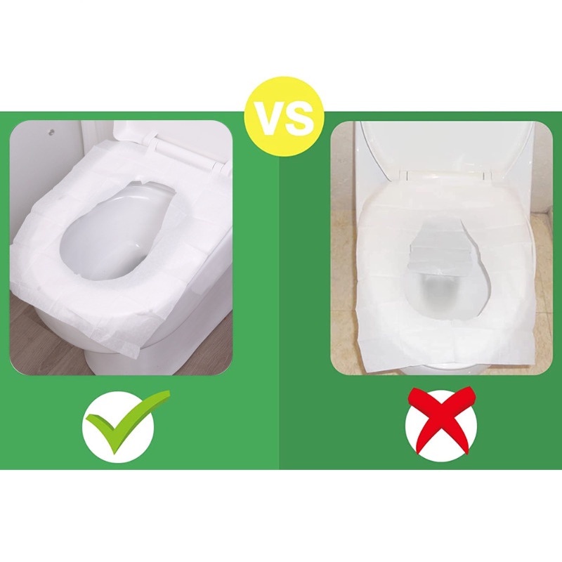 10 ชิ้น ที่ละลายน้ําได้ กระดาษรองนั่งชักโครก แบบใช้แล้วทิ้ง / ฝารองนั่งชักโครก แบบพกพา / เบาะรองนั่งชักโครก ป้องกันการเปรอะ - รูปที่ 7