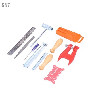 SN7 16PCS Chainsaw Chain Sharpening Kit Flat Round Files Handles Felling Wedge Set