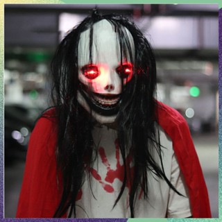 Ghost Face Horror Mask Headgear Scary Face Halloween Mask Headgear Bloody Glow Mask With Head Halloween Costume