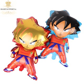 Habitatport ลูกโป่งยางฟอยล์ ลายอนิเมะ Dragon Ball Z Son Goku สําหรับตกแต่งปาร์ตี้วันเกิดเด็ก