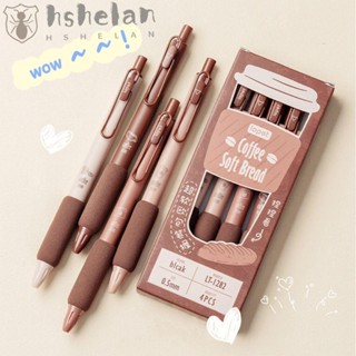 Hshelan ปากกาเจลลูกลื่น 0.5 มม. สีดํา 4 ชิ้น สําหรับสํานักงาน โรงเรียน