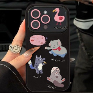 เคสโทรศัพท์มือถือ ซิลิโคนนุ่ม ลายสัตว์น่ารัก สําหรับ Iphone 14promax 13pro 12 11 7p EIXU