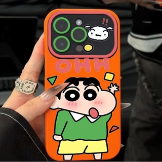 เคสโทรศัพท์มือถือ แบบนิ่ม ลายชินจัง ขนาดใหญ่ สําหรับ Apple Iphone 14promax 13pro 12 11 7p MWE6