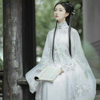 Ming Made Original Hanfu เสื้อเชิ้ตยาว คอปกตั้ง สไตล์โบราณ แฟชั่นแฟรี่ สําหรับนักเรียนหญิง