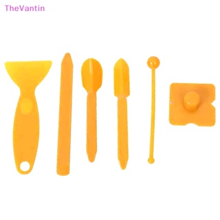 Thevantin ชุดเครื่องมือไม้พาย สําหรับซ่อมแซมขอบกระเบื้อง 6 ชิ้น