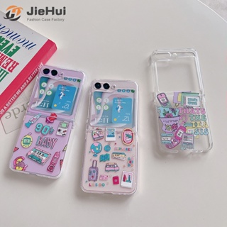 Jiehui เคสโทรศัพท์มือถือแฟชั่น ลายฉลากด้านหลัง สําหรับ Samsung Z Flip5 90