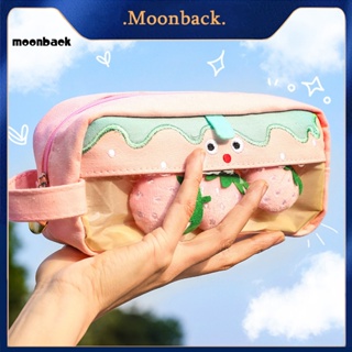 &lt;moonback&gt; กระเป๋าดินสอ ผ้าแคนวาส ลายน่ารัก สําหรับเด็กนักเรียน