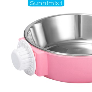 [Sunnimix1] ชามใส่น้ํา แบบแขวน ถอดออกได้ สําหรับสัตว์เลี้ยง สุนัข แมว ขนาดเล็ก