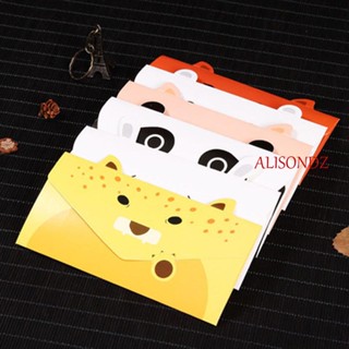 Alisondz ซองจดหมาย ลายการ์ตูนสัตว์ หมี เครื่องเขียน การ์ดข้อความ น่ารัก แพนด้า อวยพร