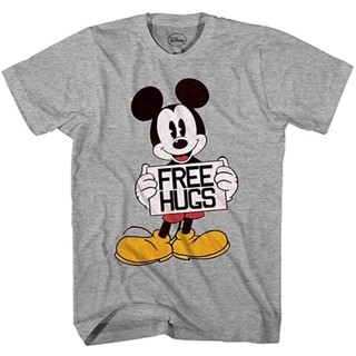 [S-5XL] เสื้อยืด พิมพ์ลาย Disney Mickey Mouse Hugs สําหรับผู้ใหญ่