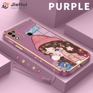 Jiehui เคสโทรศัพท์มือถือ ลายการ์ตูนน่ารัก พร้อมสายคล้อง สําหรับ Huawei Enjoy 9 Enjoy 9S Enjoy 9e Enjoy 9 Plus Enjoy 10 Enjoy 10S Enjoy 10e Enjoy 10 Plus