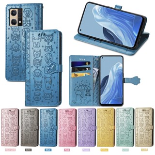 เคสโทรศัพท์หนัง PU ฝาพับ ลายสุนัข แมว พร้อมช่องใส่บัตร และขาตั้ง สําหรับ VIVO Y77 Y22S Y16 Y35 V25 V25E 2020 4G 5G