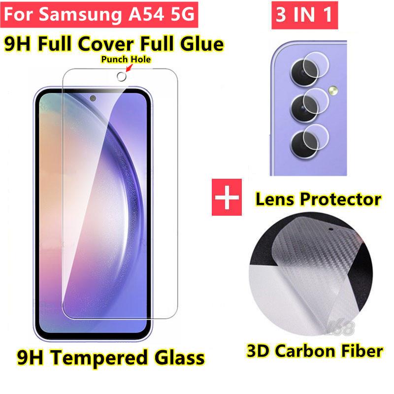 ฟิล์มกระจก Samsung A54 5G ฟิล์มกระจกนิรภัย Samsung A14 A53 A73 5G ฟิล์มหลังเคฟล่า ป้องกันหน้าจอ และเ