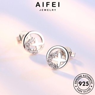 AIFEI JEWELRY แท้ Silver มอยส์ซาไนท์ไดมอนด์ ห่วง เครื่องประดับ 925 ตุ้มหู แฟชั่น ต่างหู หนีบ เกาหลี ต้นฉบับ ผู้หญิง เงิน เครื่องประดับ บุคลิกภาพกลม E189