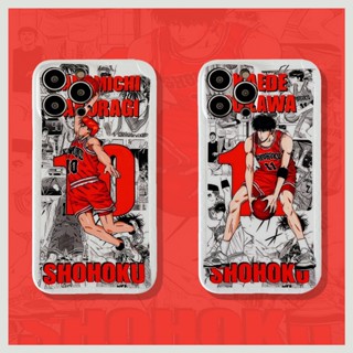 เคสโทรศัพท์มือถือแบบนิ่ม ผิวด้าน กันรอยเลนส์กล้อง ลายการ์ตูนอนิเมะ SLAM DUNK สําหรับ iPhone 14 13 11 12 Pro Max Xs Max XR Xs