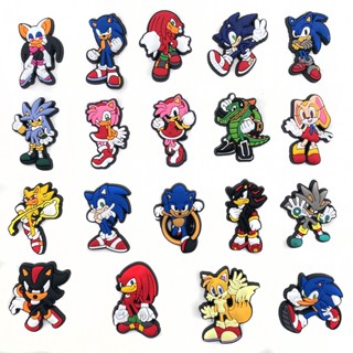 【New Sonic Series】ใหม่ เครื่องรางรองเท้า ลายการ์ตูนกราฟฟิตี้ คลาสสิก DIY สําหรับตกแต่งรองเท้า